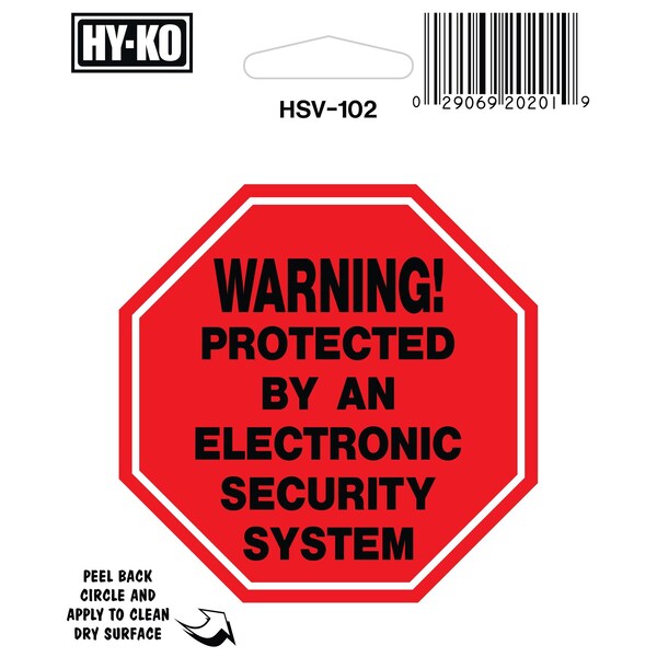 Hy-Ko 4X4In Security System Sign 4" x 4", 10PK A20201 - main